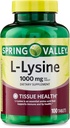 L-Lysine 1000mg compresse – Integratore Lysine per la pelle, l'immunità e il supporto del collagene – Aminoacido essenziale, 100 conte, senza glutine per il benessere quotidiano