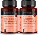 pureclinica Inflammease Ultra Complete (Resveratrolo, Ginger, ALA, Spirulina, Curcumin- 5 Supplementi in uno) 1305mg x 180 Compresse - 2 Bottiglie di 90 compresse - 6 mesi di alimentazione!