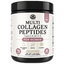 Multi Collagen Peptides Powder Tipi I, II, III, V, X Multi Collagen Protein Powder con Acido Ialuronico, Biotina, Vitamina C, Per Giunti per Capelli Pelle e Salute Gut - Keto, Supplemento Non OGM