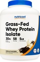Nutricost Grass-Fed Whey Protein Isolate (Vanilla) 5LBS - Non-GMO, Gluten Free, Sapori naturali
