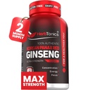 Herbtonics Korean Red Panax Ginseng 1500mg - Integratore energetico per prestazioni di picco, messa a fuoco e vitalità - Estratto di radice di Ginseng ad alta potenza - 120 capsule vegan