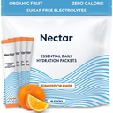Imballaggio di idratazione del nettare - Imballaggio della polvere degli elettroliti - nessun zucchero o calorie - Polvere di elettroliti del liquido di frutta organica giornaliera IV di frutta per il sollievo di disidratazione e la riidratazione rapida (pacchetto di arancia 18)