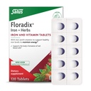 Floradix Iron Tablets - Supplemento di ferro con B Vitamine, Acido Folico, Vitamina C & More - Supporto energetico - Vegetariano & Gluten-Free - 120 Compresse (120 Serve)