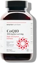 SMARTERNUTRITION CoQ10 400 mg ad alto assorbimento - Naturally Fermented Ubiquinone w/Organic Cold-Pressed Olive Oil - per la salute del cuore, Energia cellulare - Non OGM, Gluten Free - 60 Count[30-Day Supply]