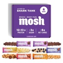 MOSH Variety Pack Keto Protein Bars, High Fiber, Basso Carburo, Gluten Free, Alta Proteine, Cervello Spuntino sano con Ashwagandha, Mane del Leone, 6 Conte