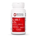 PROTOCOLLO PER LA VITA BALANCE - K2 MK-7 e D3 - Sostegno vascolare per la salute e la struttura, Bone Forza, Appetite Suppressant, perdita di peso naturale, Supporta l'assorbimento del calcio - 60 capsule di veg