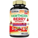 Estratto di supplemento di bacche di biancospino - 120 capsule vegane per 4 mesi - radice di barbabietola combinata, Ashwagandha, curcumina e pepe nero