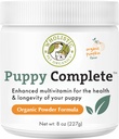 Wholistic Pet Organics Puppy Complete - Cane Multivitamin Powder - 8 Oz - Vitamine e Integratori di Cane Giornalieri per Cibo fatto in casa - Sistema immunitario, Pelle, Cappotto & Salute complessiva - Piccoli e Grandi Cuccioli Breed