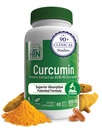 Curcumina della nutrizione della gola della salute 650mg BCM-95 Curcugreen | Complesso curcuma curcumina curcuma | Alto assorbimento | Risposta infiammatoria sana | Studi clinici | 3 ° partito testato | Non-OGM (pacchetto di 60)