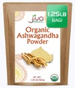Jiva Organics Ashwagandha Root Powder 1.25 Pound (20oz) - Gluten Free, Indian Ginseng, Raw, Pure, Non OGM, Lab Tested Ayurvedic Polvere indiana