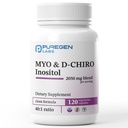 Puregen Labs Inositol Supplemento | Myo Inositol & D-Chiro Inositol 2050mg - 120 Veggie Caps | No Harmful Additives | Non-GMO, NO Gluten and Dairy - Made in USA