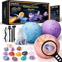 GobiDex Gemstones Dig Kit, Solar System Science Kit per bambini, Excavate 15 gemme reali, STEM Educational Space Toys Planet Collection Kit, Archaeology Geology Science Projects Gift for Boys&Girls Età 6+