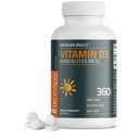 Bronson vitamina D3 5000iu (125mcg) 1 anno di fornitura per la funzione muscolare sana e supporto immunitario, non OGM, 360 compresse
