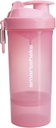 Smartshake O2GO ONE Plastic Protein Shaker Bottiglia 800 ml | 27 oz - Leakproof Screw-on Lid - BPA Free – Unisex - Light Pink