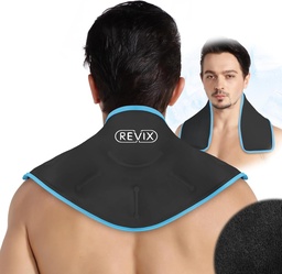 REVIX Neck Ice Wrap Ice Pack per il collo e le spalle, Terapia per la promozione della flessibilità e della mobilità, Hot Cold Gel Packs riutilizzabili per il post-allenamento, nero