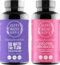 Happy Healthy Hippie Vaginal Probiotics per le donne & Go con il supporto Menopause Flow