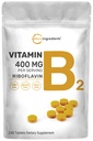 Micro Ingredienti Riboflavin Vitamina B2, 400mg Per Serving, 240 Mini Tablets | Integratore di vitamina B essenziale | Vitamine B per la produzione di energia | Facile da ingoiare, Non OGM