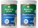 Stupefacente erba Vegan Protein Powder, miscela organica basata sulle piante con 25g di proteine, latticini, Gluten & Soy Free - Vaniglia cremosa (10 Serve) (Pack of 2)