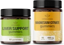 HERBAMAMA Liver Support Complex and Magnesium Kit - Bundle of Liver Support Herbal Complex & 400 mg Magnesium Citrate Gummies - Vegan, Non OGM, Gelatin-Free - 2 Pack