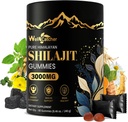 Shilajit Gummies for Men Women: Shilajit organico dell'Himalaya puro con Ashwagandha 85+ Trace Minerals & Acido Fulvic Individualmente Wrapped for Energy Brain Immunity Support No Sugar 40 Servings