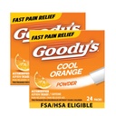 Polvere di mal di testa ad alta resistenza di Goody, pacchetti di dissolvenza di sapore arancione fresco, 24 pacchetti singoli (2 pacchetto)