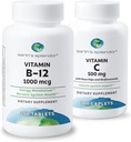 Sostegno energetico & Immune di Splendore di Terra – Vitamina B12 & Vitamina C con HIPS di Rosa, Senza Glutine, Senza Colori Artificiali o Sapori, Supporta Metabolismo Energetico & Salute Antiossidante per Uomini & Donne