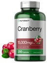 Horbäach Cranberry Pills + Vitamina C | 15.000mg | 250 capsule | Non OGM e Gluten Supplemento gratuito da Concentrate Extract