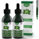 Gocce liquide di clorofilla - 100% energia naturale Booster e supporto immunitario - Deodorante interno e disintossicazione - Altitudine Malattia Rilievo - Assorbimento veloce, Vegan & Non-GMO - 120 Serve (Pacchetto di 2)