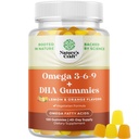 Vegetariano Omega 3 Gummies per gli adulti - Vegetariano Omega 3 6 9 Gummies DHA per il cervello Bone e la salute del cuore e il supporto congiunto - Burpless Fish Free Plant Based Supplement Men Women