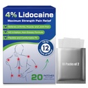 Uposiut 4% lidocaina patch, 20 conteggi massima resistenza lidocaina patch (20 patch), per il sollievo del dolore muscolare nel collo, spalle, schiena, ginocchio e anks, 12 ore dolore sollievo-012345