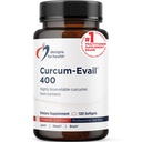 Progetti per la salute Curcum-Evail 400 - Biodisponibili curcumina curcuma Supplementi - Evail Emulsification Technology - Curcumina C3 Complex con olio erboreo + vitamina E, Non-GMO (120 Softgels)