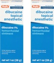 Rugby Dibucaine Topical Anestetico 1% Unguento emorroide - Crema di sollievo del dolore per il prurito e la combustione, Trattamento emorroidi, Anti Itch Cream 1 Oz (2 Confezione)