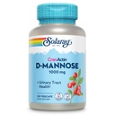 SOLARAY D-Mannose 1000mg con estratto di mirtillo di CranActin - D Mannosio e supplemento di mirtillo con vitamina C - Supporta la salute del tratto urinario - Vegan, garanzia di 60 giorni