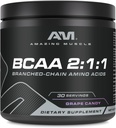 Incredibile Muscolo BCAA 2:1:1 | 30 Serve | Natural Flavor | 315 Grams Powder | Aminoacidi a catena ramificata Supplemento | Made in USA (30 Serve, Grape Candy)