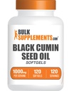BulkSupplements.com Black Cumin Seed Oil Softgels - Nero Cumin Seed Oil 1000mg - Gluten Free, 1 Softgel per Serving, 120 Count (Pack of 1)