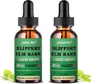 (2 Pack) Slippery Elm Bark Gocce liquide, Pure Organic Slippery Elm Extract 1000mg per Digestive Gut Health, Liquid Slippery Elm Tincture Herbal Supplement, Vegan, Alcohol Free, Non-GMO, Gluten Free