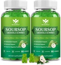 Soursop Graviola Gummies con Estratto di Moss Mare - Antiossidante, Supporto Cellulare e Rigenerazione, Supporto Immune, Gomma Soursop con Moss Mare, Vitamina C & Zinc, Sapore Mele - 60 Gummies(2 Pack)