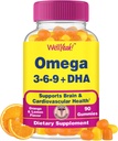 Bene. Sì Omega 3 6 9 Gummies | con olio di lino e DHA | alternativa all'olio di pesce Omega 3 vegetariano | OGM libero, senza glutine, arancione e limone aroma | colori e aromi naturali | 90 Conte