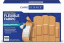 Care Science Fabric Adhesive Bandages, 100 ct Assorted Sizes | Flessibile + Protezione traspirante aiuta a prevenire l'infezione per il primo soccorso e la cura del dolore