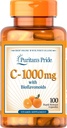 Puritan's Pride Vitamin C con Bioflavonoidi per il supporto del sistema immunitario &amp; capsule di salute della pelle | Integratore sano | Gluten Free | Integratore di vitamina vegetariano - 100 Conte