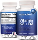 Vitamina D3 K2 Capsule per Uomini e Donne - K2 D3 Integratore di vitamina per il supporto sano del cuore e dell'osso, Immune System & Blood Circulation Assistance, Formulato in USA, 60 capsule vegetali
