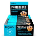 Muffin di mirtillo della proteina della legione - 100% proteine del siero, barre di proteine libere di soia con fibra prebiotica - Bar di proteine sane basso grasso - senza glutine, naturalmente aromatizzato, barre di proteine di zucchero basso (12 conte)