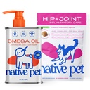 Olio animale domestico nativo per cani 8 Oz - Integratori di olio di pesce &amp; Rilievo - Cuciture anti-infiammatorie per cani - 60 Chews - Integratore di artrite & sollievo del dolore comune