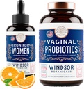 WINDSOR BOTANICALs Probiotici vaginali e supplemento di ferro liquido Salute femminile Bundle