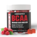 BCAA Gummies, chews di energia con elettroliti a catena ramificata aminoacidi, costruire il muscolo magro e aumentare l'endurance, 60 Gummies, a base di bacche