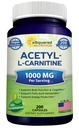 aSquared Nutrition Acetyl L-Carnitina 1000mg Max Strength - 200 capsule vegetali - Acetil ad alta dose L Carnitina HCL (ALCAR) Supplemento pillole per sostenere l'energia pura, la funzione del cervello e l'acido grasso