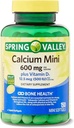 Vitamina D3 150 Mini Softgels | Calcium Supplemento | Calcium Mini softgels | Calcium 600 mg con vitamina d3 | Carbonato di calcio 600 mg, 150 Mini Softgels +