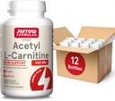 Jarrow Formulas Acetyl L-carnitina 500 mg, integratore alimentare, supporto aminoacido per la salute del cervello e antiossidanti, 120 capsule vegetali, 120 giorni di alimentazione (pacchetto di 12)