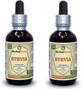 Stevia (Stevia Rebaudiana) Tintura, Estratto di liquido di foglie secche organiche (Nome: HerbalTerra, Proudly Made in USA) 2x2 fl.oz (2x60 ml)