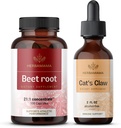 HERBAMAMA Beet Root e Cat's Claw Kit - Bundle di 21:1 Concentrate barbabietola Root e Gatto Claw Tincture 2 fl oz - Vegan, Non-GMO, Sugar & Alcohol-Free - 2 Pack